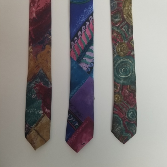 Italian All Silk Handmade Men Ties Lot of 3 - Picture 2 of 8
